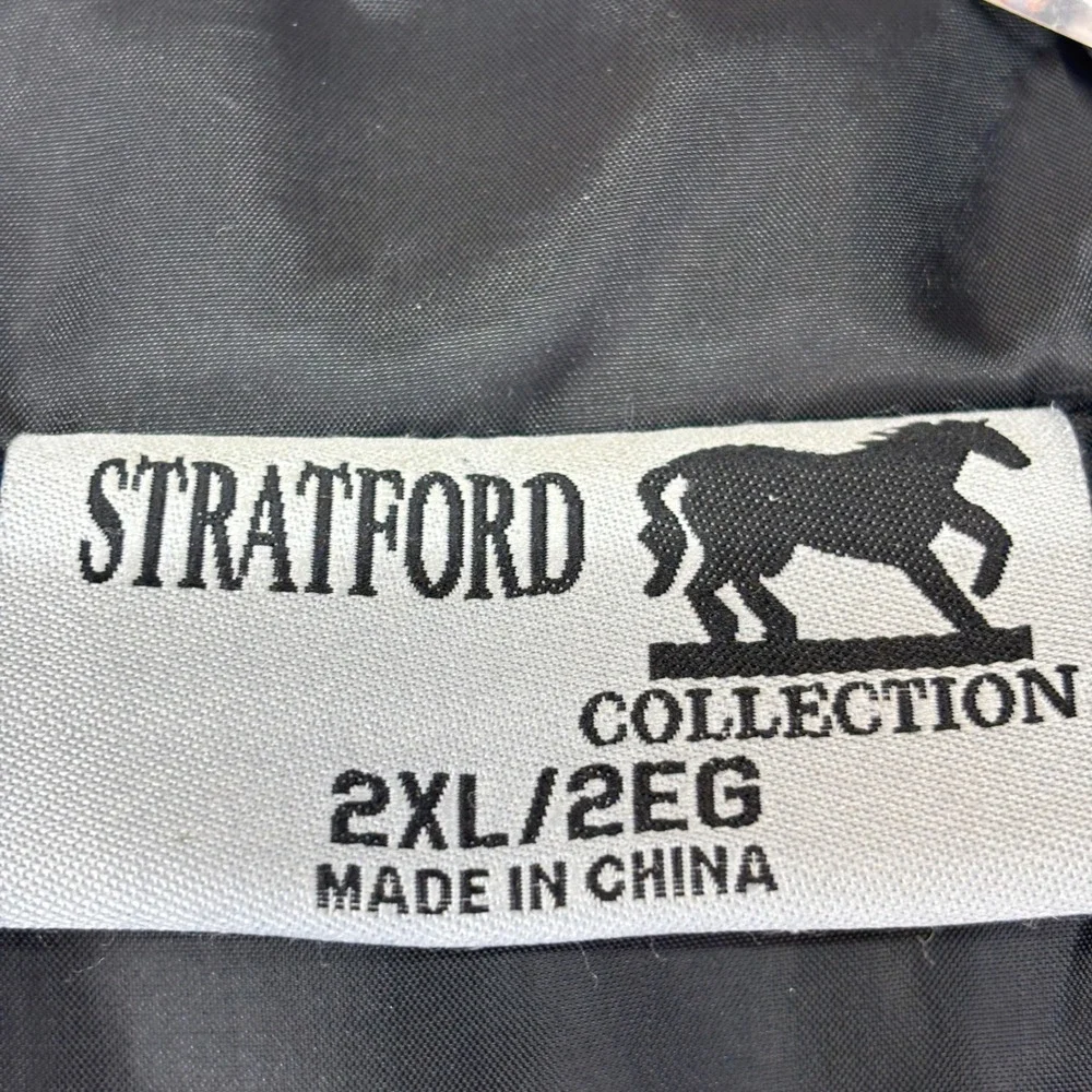 Stratford Collection Windbreaker Jacket‎ Mens 2XL Black Zip up Nylon Lightweight